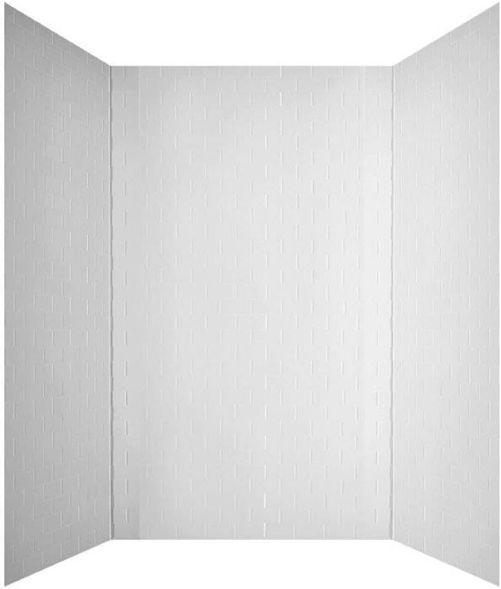 From Plain To Beautiful In Hours 133-WT-SUB-KIT Subway Tub and Shower Wall Panels Surround, Gloss White, 96 Square Feet
