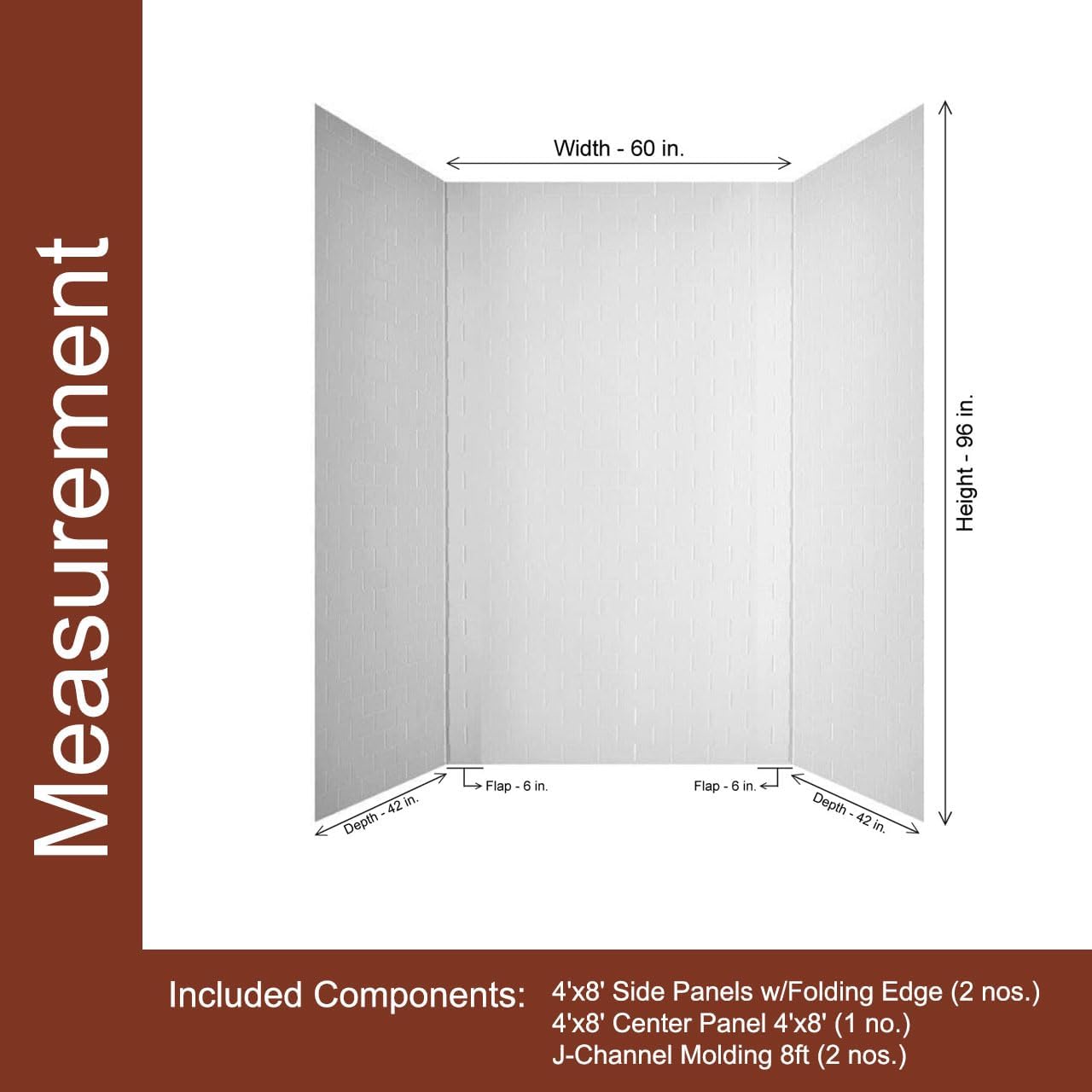 From Plain To Beautiful In Hours 133-WT-SUB-KIT Subway Tub and Shower Wall Panels Surround, Gloss White, 96 Square Feet