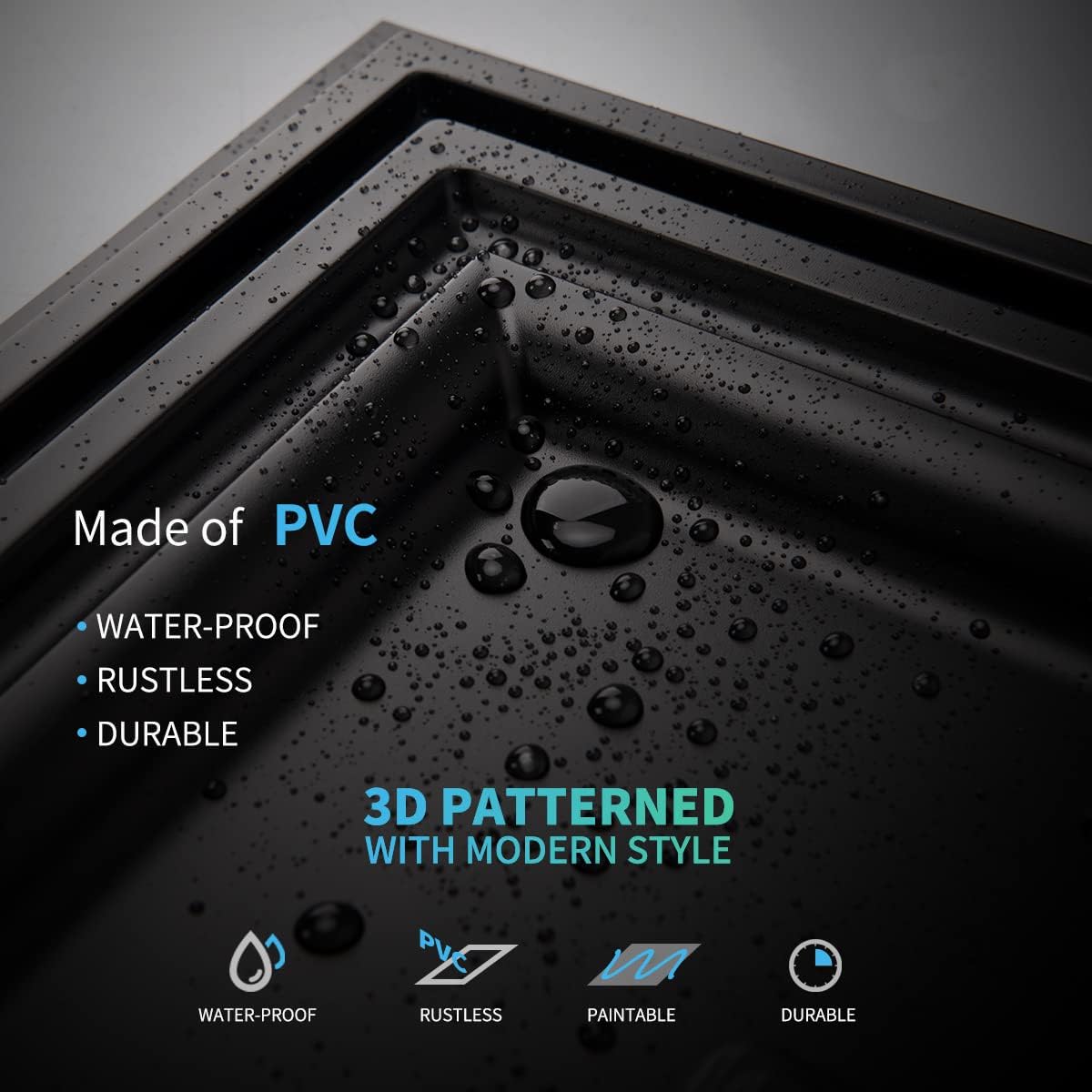 Art3d Drop Ceiling Tiles, 24x48in. Black (24-Pack)
