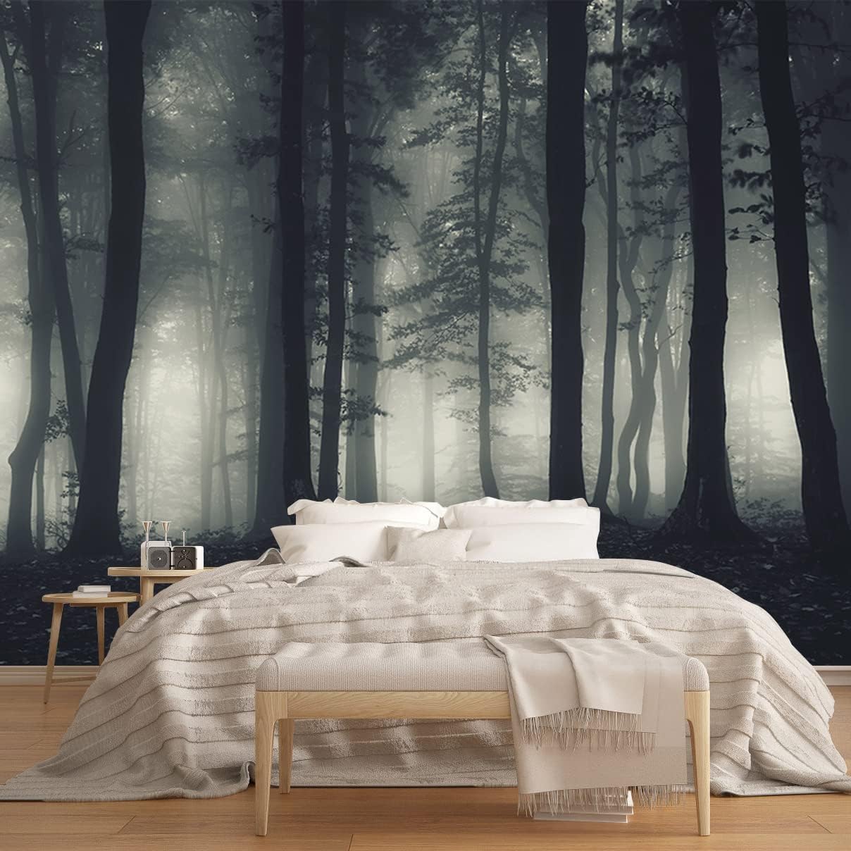 Vintage Forest Wallpaper Nature Wall Mural Wallpaper for Bedroom Living Room (Not Peel n' Stick)