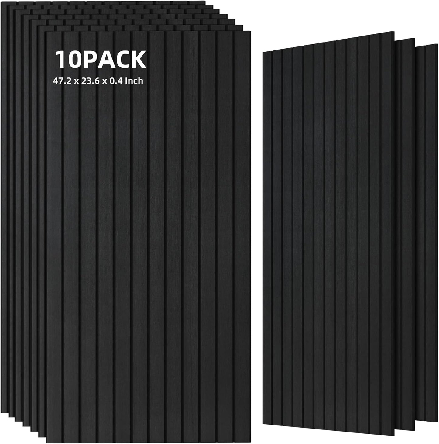 TO-TH 10 Pack Wall Tiles, 47.2” x 23.6” Sound Proof Panels for Walls, Art Wall Panels for Echo Absorption,Acoustical Barrier of Wood-Look Polyester Fiber for Home Office & Studio