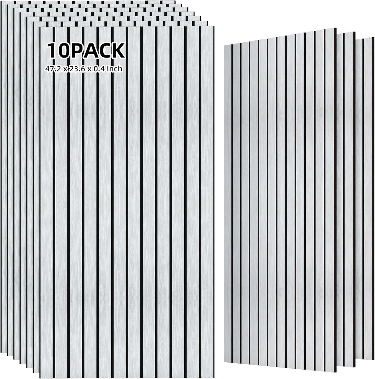 TO-TH 10 Pack Wall Tiles, 47.2” x 23.6” Sound Proof Panels for Walls, Art Wall Panels for Echo Absorption,Acoustical Barrier of Wood-Look Polyester Fiber for Home Office & Studio