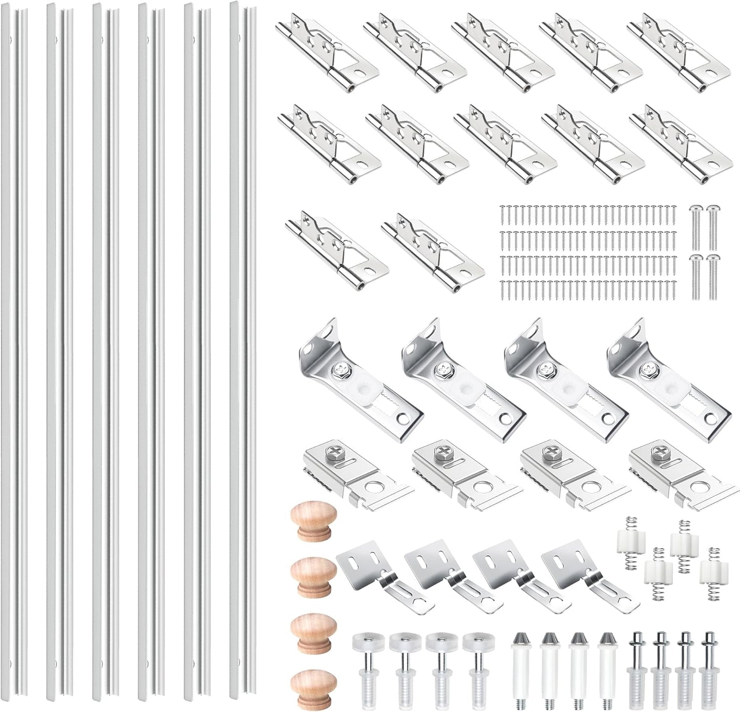 36IN Bi-fold Door Track Kit, 2Kit White Bi-fold Door Hardware Closet Door Track Repair Tool Kit Included Full Accessories