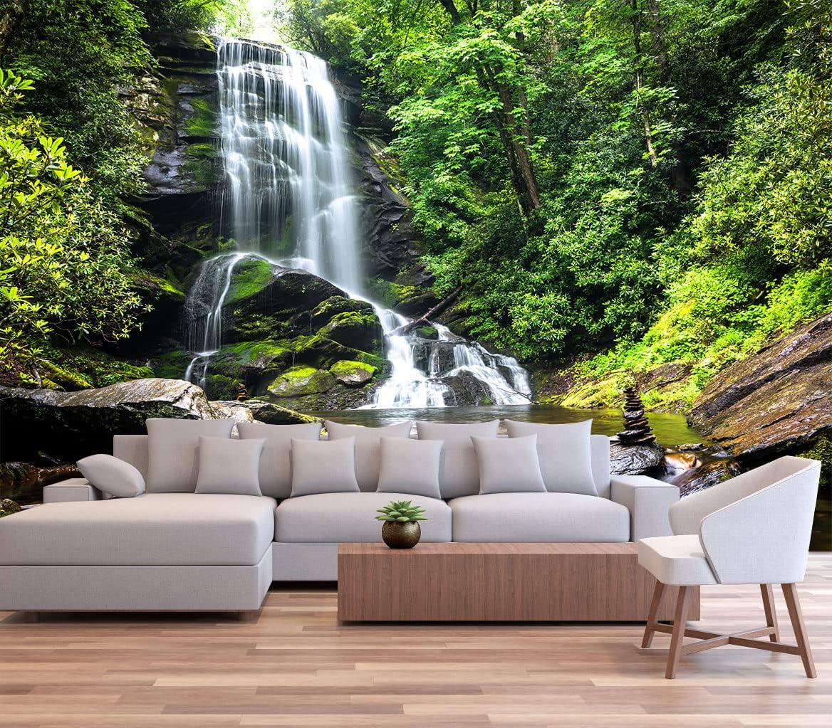 Sunshine Forest Mural Wallpaper Landscape Tree Wallpaper Large Nature Scenery Wall Mural for Living Room (not self-Adhesive)