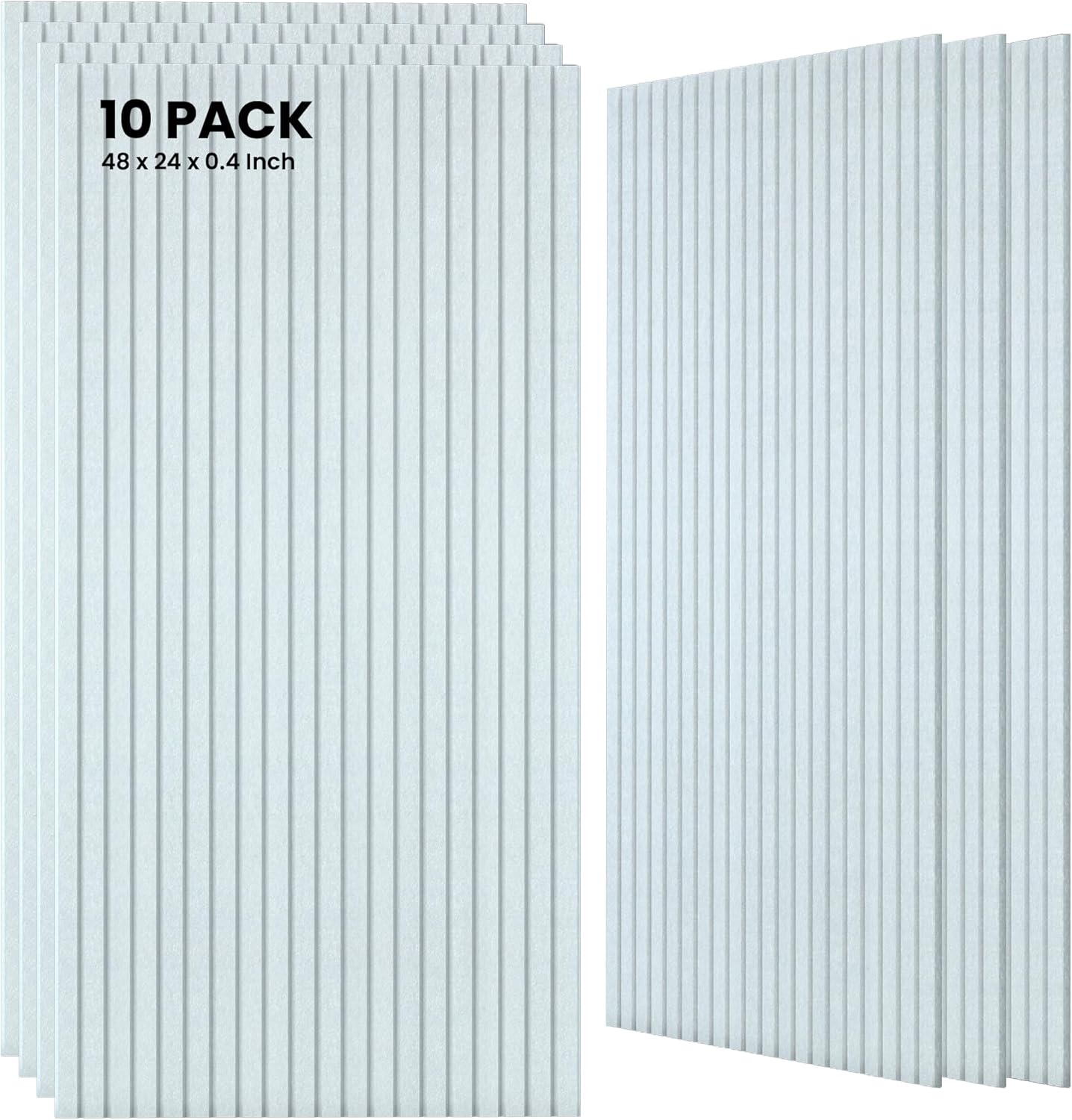 TO-TH 10 Pack Wall Tiles, 47.2” x 23.6” Sound Proof Panels for Walls, Art Wall Panels for Echo Absorption,Acoustical Barrier of Wood-Look Polyester Fiber for Home Office & Studio