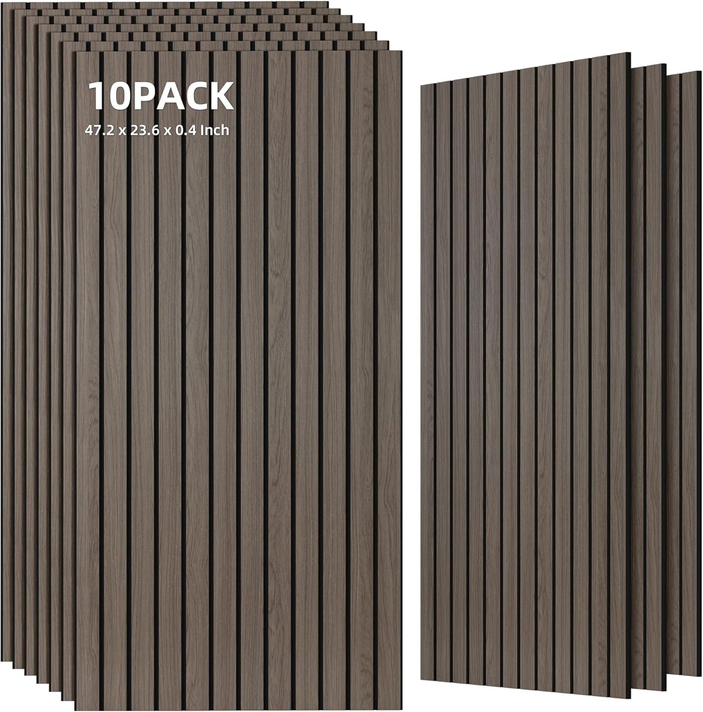 TO-TH 10 Pack Wall Tiles, 47.2” x 23.6” Sound Proof Panels for Walls, Art Wall Panels for Echo Absorption,Acoustical Barrier of Wood-Look Polyester Fiber for Home Office & Studio