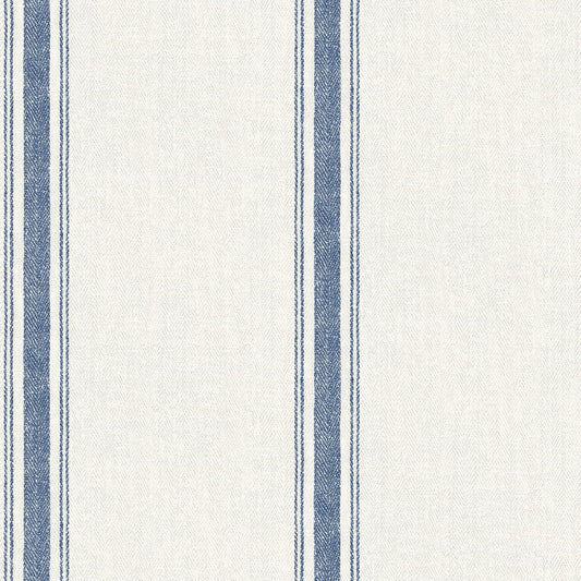 Chesapeake Blue Linette Fabric Stripe Wallpaper, 3115-12462
