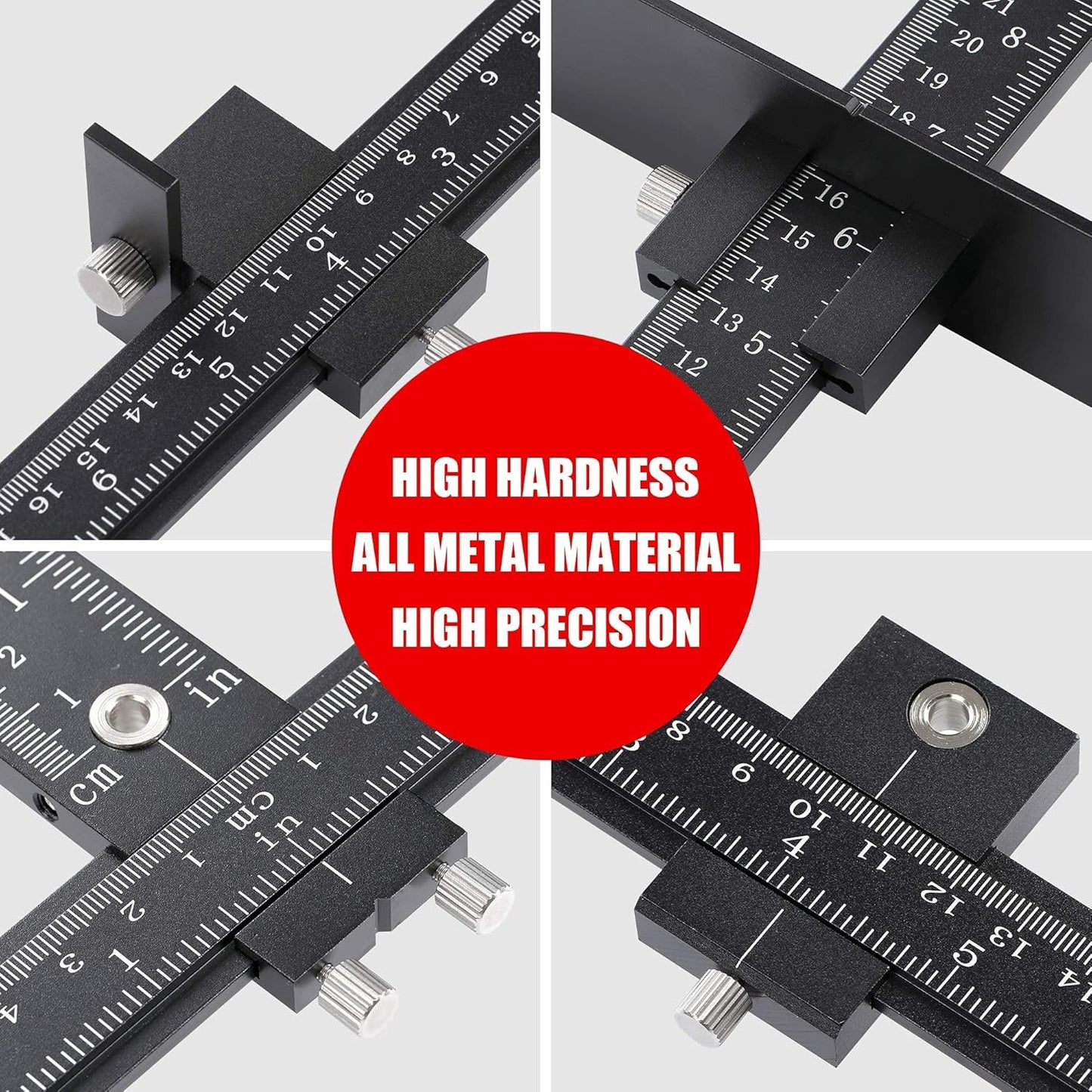 Cabinet Hardware Jig for Handles, Adjustable Template with Convenient and Precise Installation for Door and Drawer Knobs,Pulls,Tool Accessories Jig of Aluminum Alloy