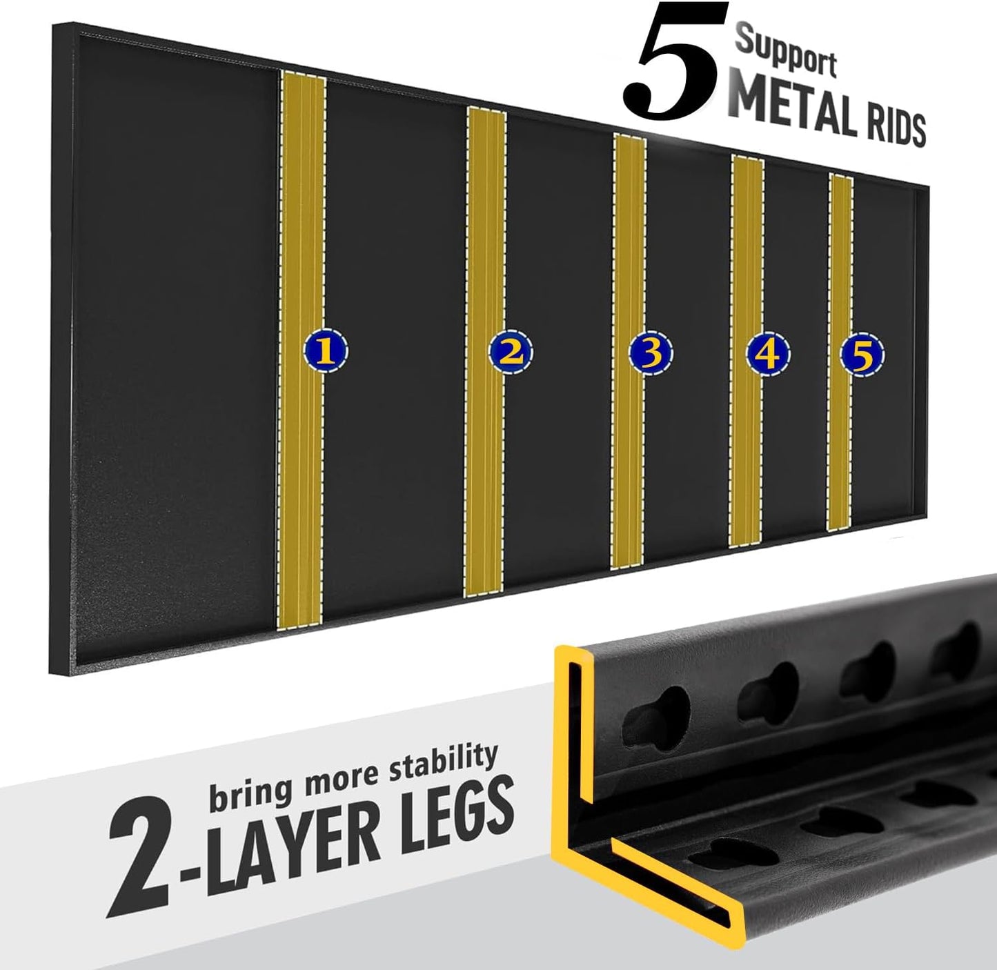 40" W 5-Tier Garage Shelving Heavy Duty 72" H x 40" W x 18" D Storage Shelves 2000LBS Metal Shelving Unit Adjustable Storage Utility Rack for Warehouse Pantry Kitchen, Black