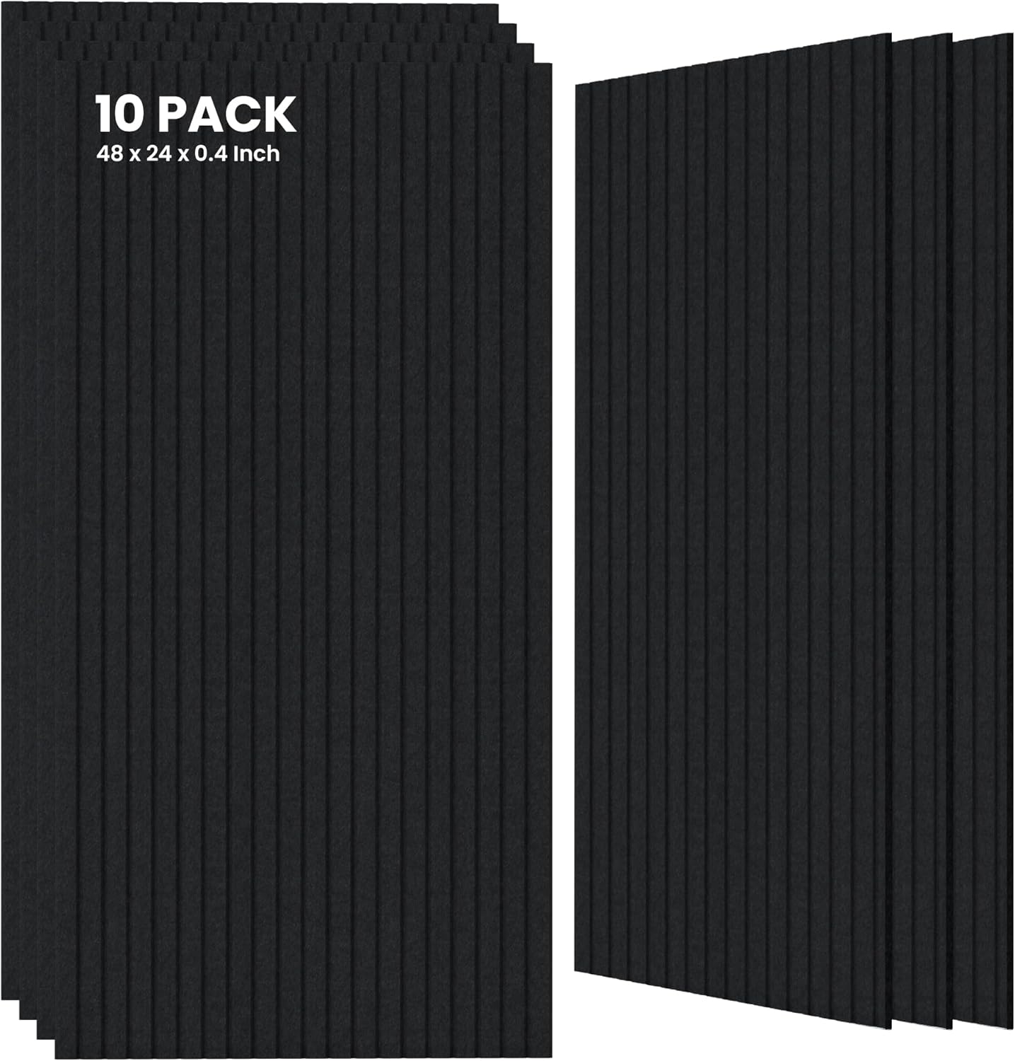 TO-TH 10 Pack Wall Tiles, 47.2” x 23.6” Sound Proof Panels for Walls, Art Wall Panels for Echo Absorption,Acoustical Barrier of Wood-Look Polyester Fiber for Home Office & Studio