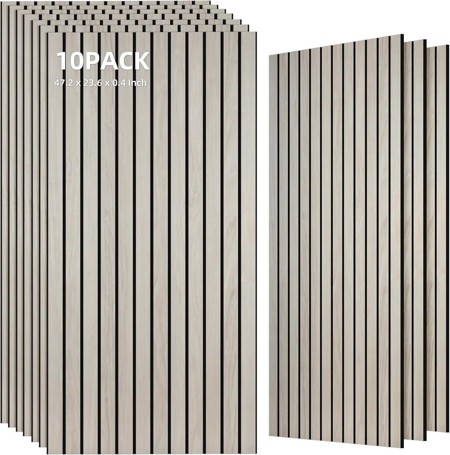 TO-TH 10 Pack Wall Tiles, 47.2” x 23.6” Sound Proof Panels for Walls, Art Wall Panels for Echo Absorption,Acoustical Barrier of Wood-Look Polyester Fiber for Home Office & Studio