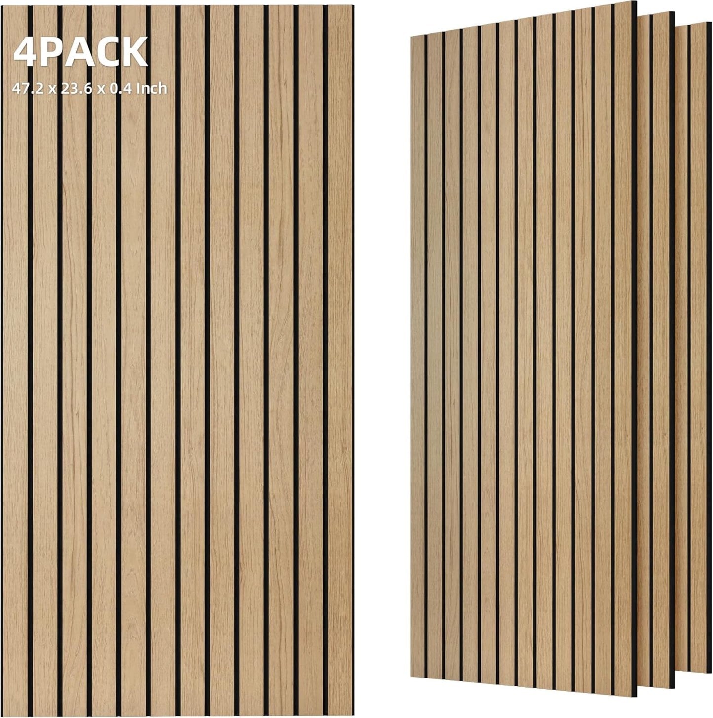 TO-TH 10 Pack Wall Tiles, 47.2” x 23.6” Sound Proof Panels for Walls, Art Wall Panels for Echo Absorption,Acoustical Barrier of Wood-Look Polyester Fiber for Home Office & Studio
