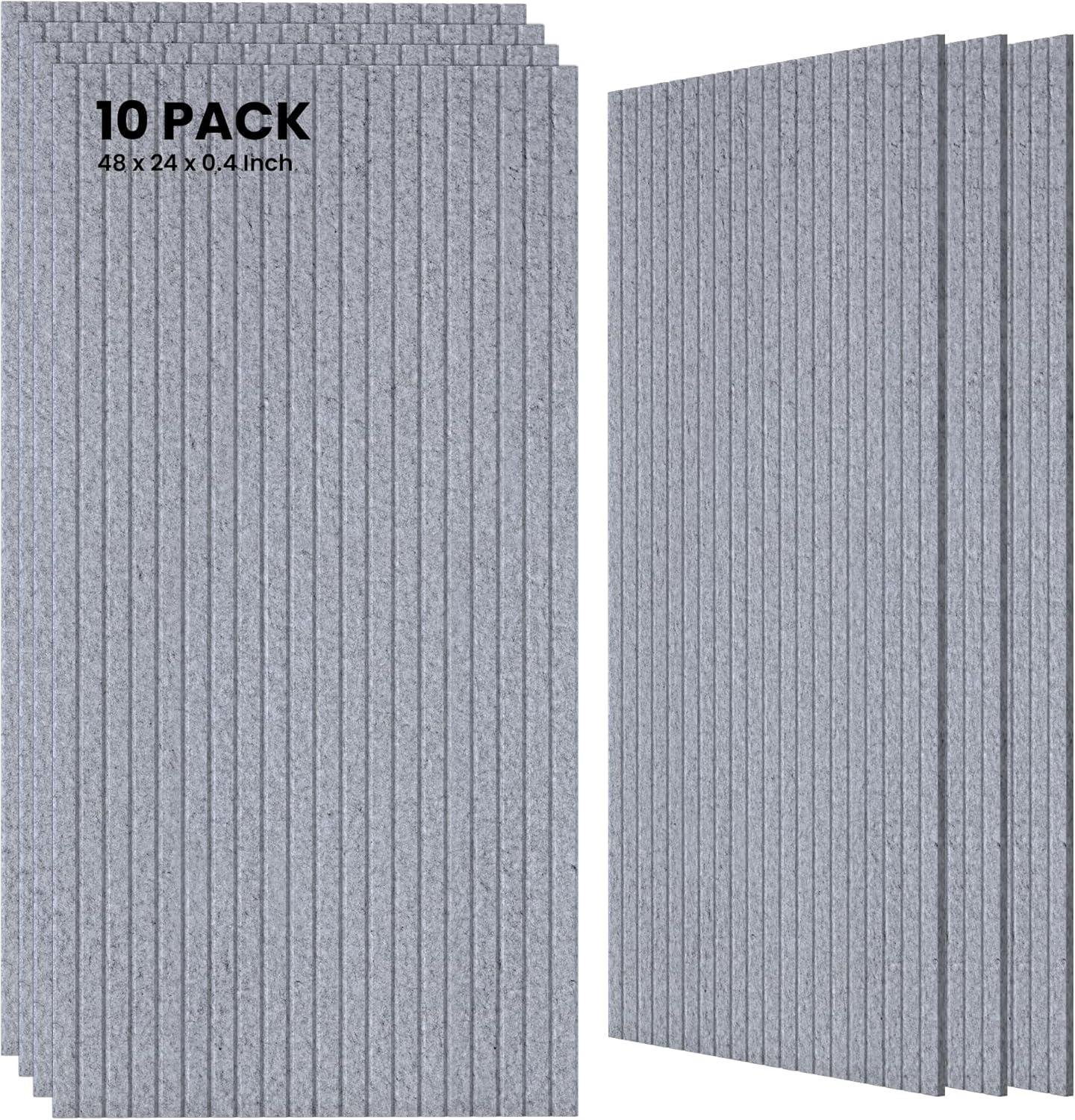 TO-TH 10 Pack Wall Tiles, 47.2” x 23.6” Sound Proof Panels for Walls, Art Wall Panels for Echo Absorption,Acoustical Barrier of Wood-Look Polyester Fiber for Home Office & Studio